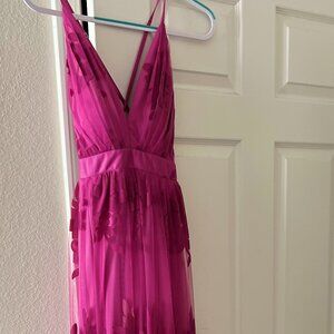 Magenta Small LUXXEL Criss Cross Back Maxi Dress - NEVER Worn